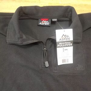Aspen Sweater Top Micro Fleece Pullover Black Active Wear Qtr Zip Men XXL Nwt
